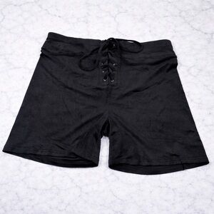 White Birch Velvet Shorts M/L/XL/2X/3X Black High Rise Lounge Boutique Stretch
